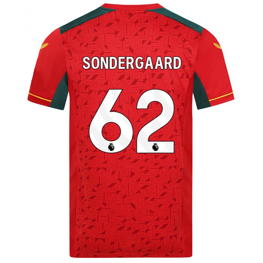 Mann Andreas Sondergaard #62 Rød Bortetrøye Drakt Trøye 2023/24 Skjorter T-Skjorte