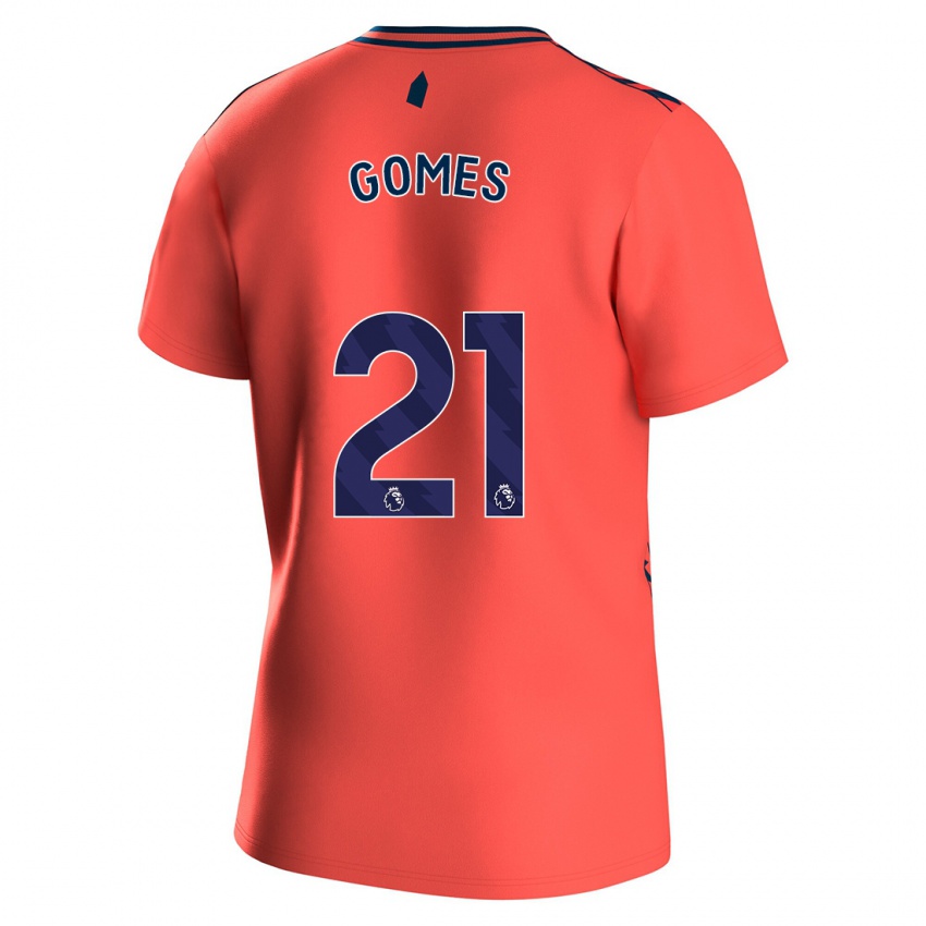 Mann Andre Gomes #21 Korall Bortetrøye Drakt Trøye 2023/24 Skjorter T-Skjorte