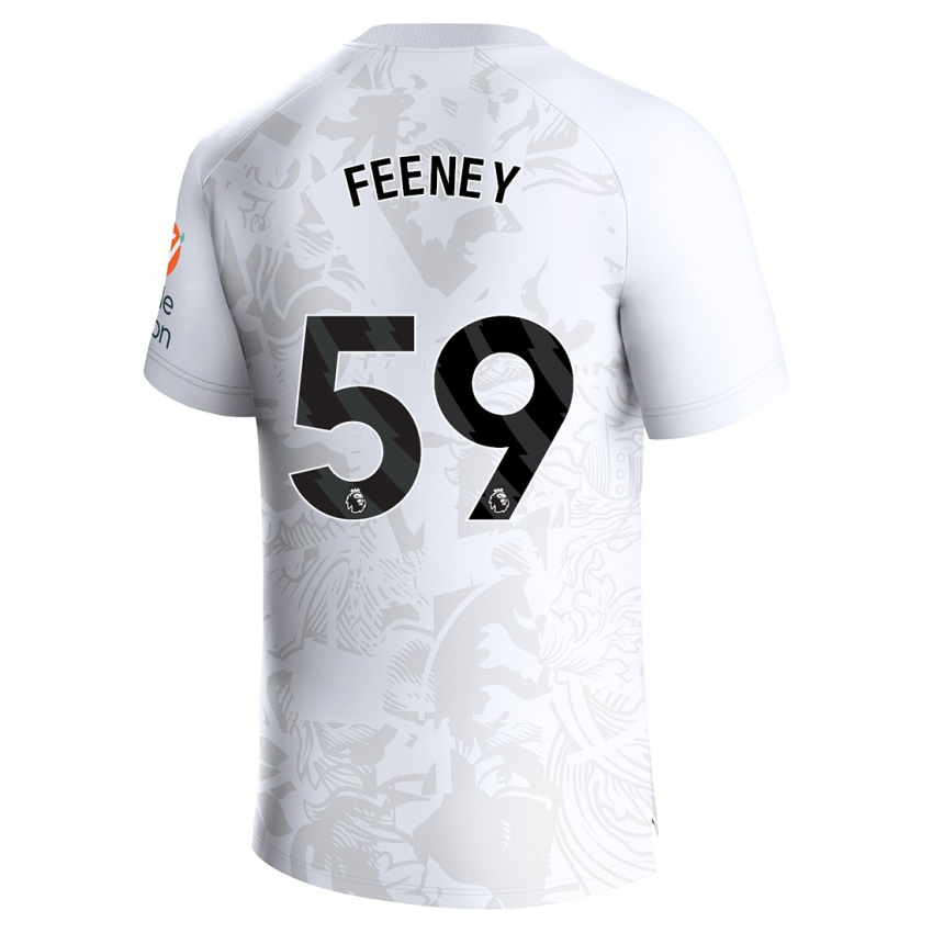 Mann Josh Feeney #59 Hvit Bortetrøye Drakt Trøye 2023/24 Skjorter T-Skjorte