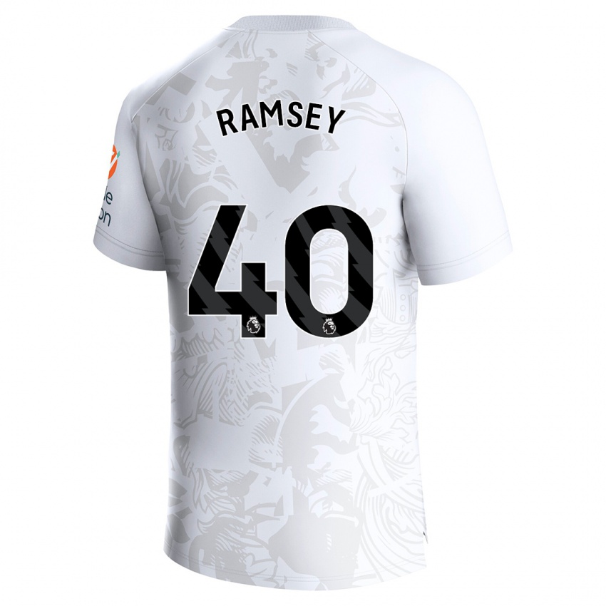 Mann Aaron Ramsey #40 Hvit Bortetrøye Drakt Trøye 2023/24 Skjorter T-Skjorte