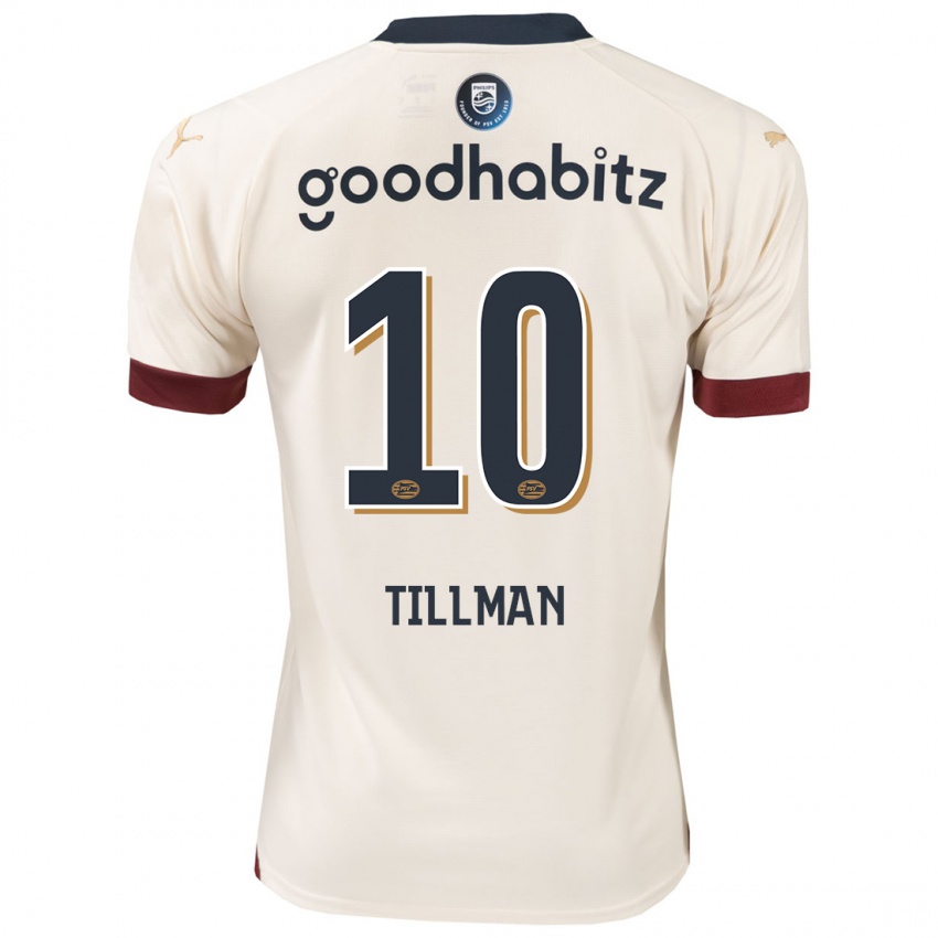 Mann Malik Tillman #10 Gråhvit Bortetrøye Drakt Trøye 2023/24 Skjorter T-Skjorte