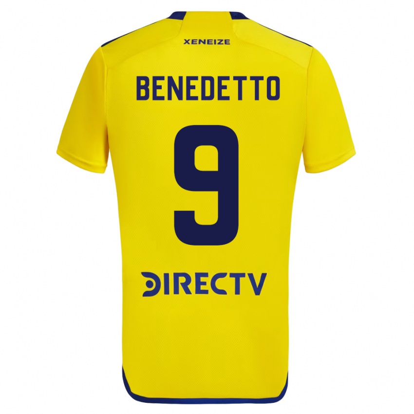 Mann Dario Benedetto #9 Gul Bortetrøye Drakt Trøye 2023/24 Skjorter T-Skjorte