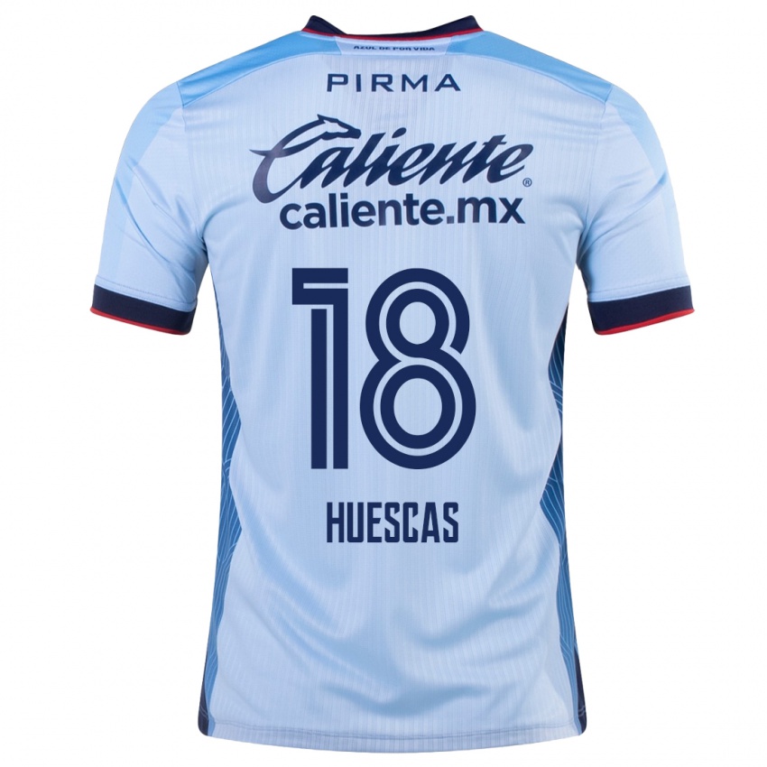 Mann Rodrigo Huescas #18 Himmelblå Bortetrøye Drakt Trøye 2023/24 Skjorter T-Skjorte