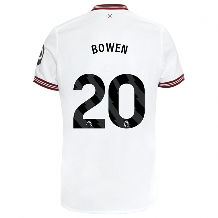 Dame Jarrod Bowen #20 Hvit Bortetrøye Drakt Trøye 2023/24 Skjorter T-Skjorte