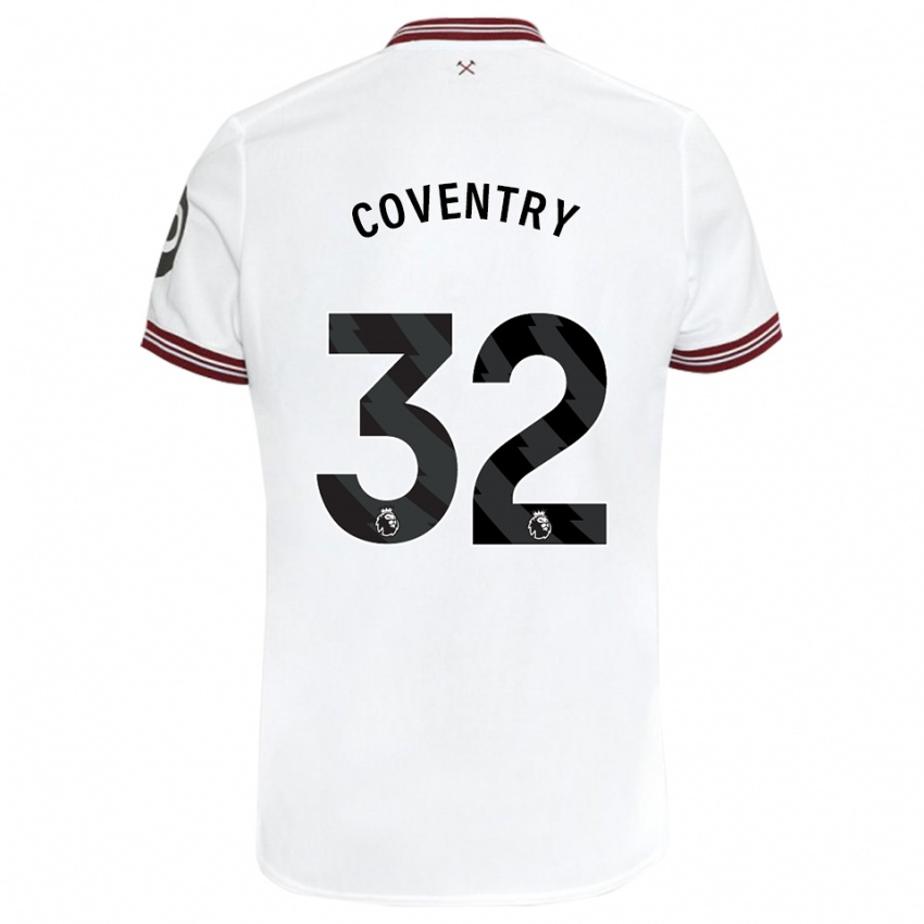 Dame Conor Coventry #32 Hvit Bortetrøye Drakt Trøye 2023/24 Skjorter T-Skjorte
