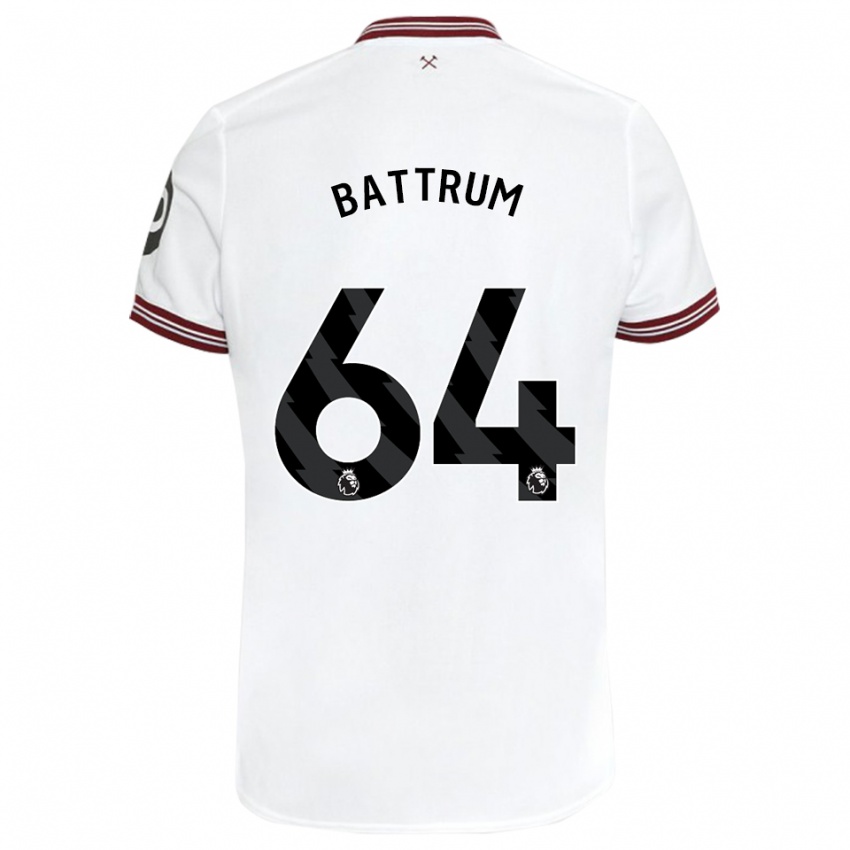 Dame Ryan Battrum #64 Hvit Bortetrøye Drakt Trøye 2023/24 Skjorter T-Skjorte