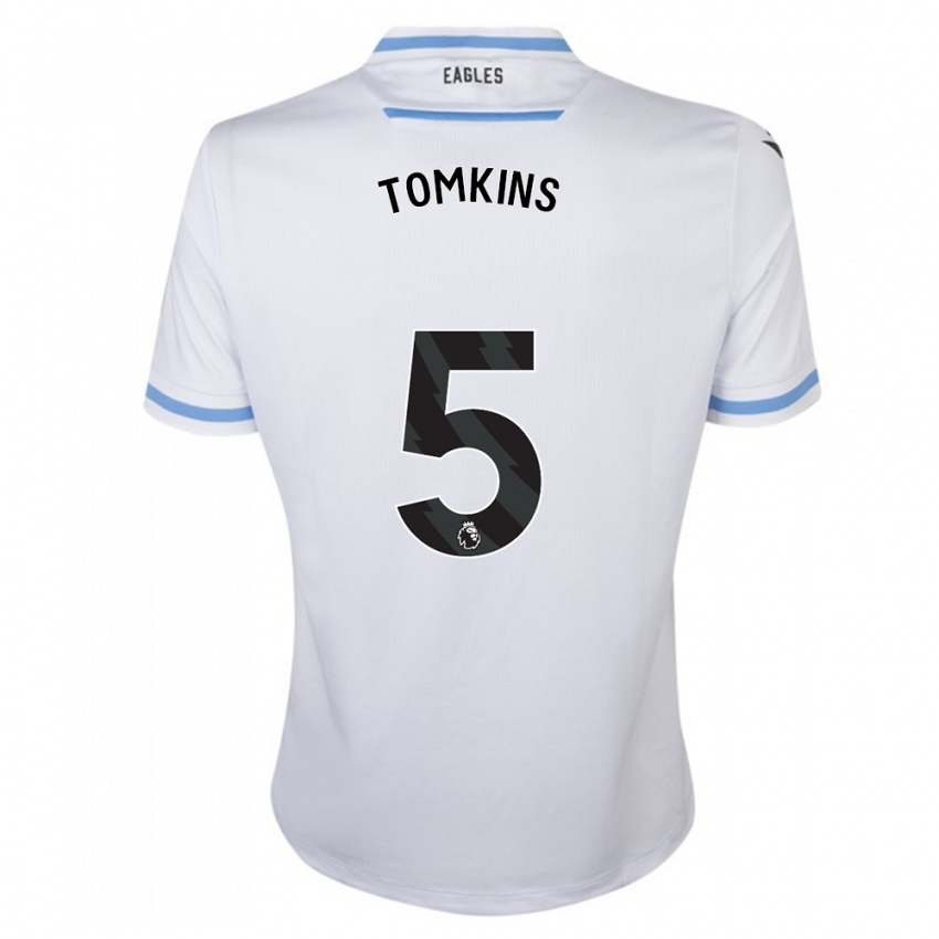 Dame James Tomkins #5 Hvit Bortetrøye Drakt Trøye 2023/24 Skjorter T-Skjorte