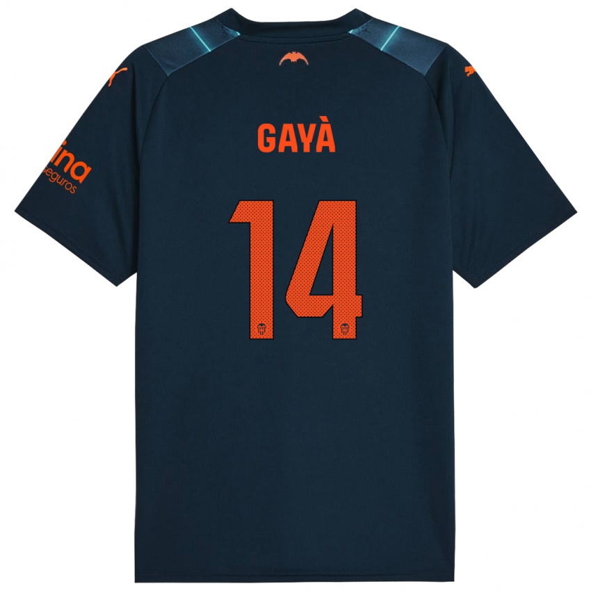 Dame Jose Gaya #14 Marineblå Bortetrøye Drakt Trøye 2023/24 Skjorter T-Skjorte