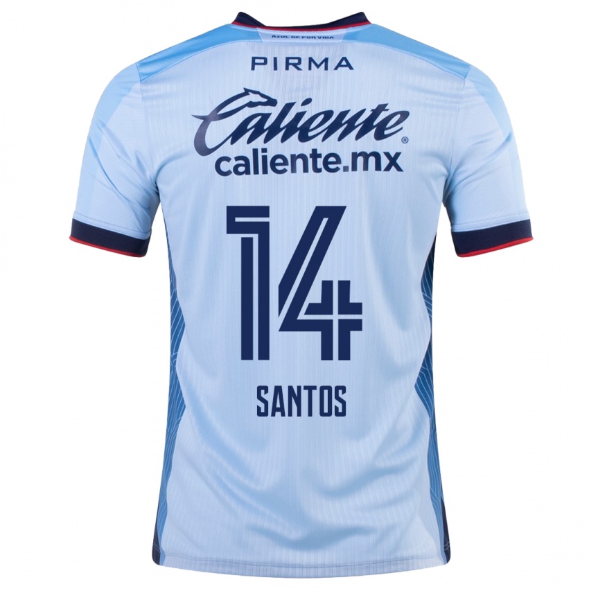 Dame Eleisa Santos #14 Himmelblå Bortetrøye Drakt Trøye 2023/24 Skjorter T-Skjorte
