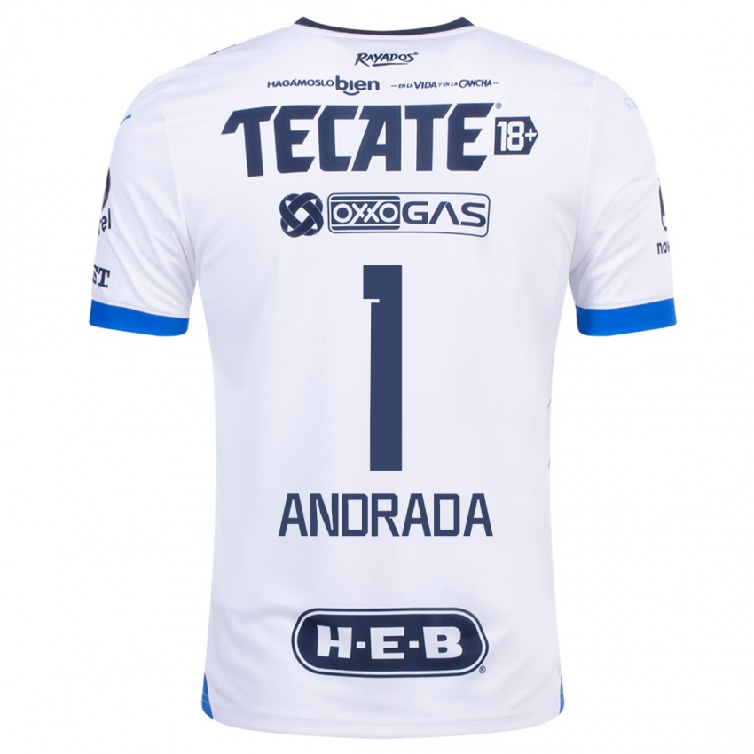Dame Esteban Andrada #1 Hvit Bortetrøye Drakt Trøye 2023/24 Skjorter T-Skjorte