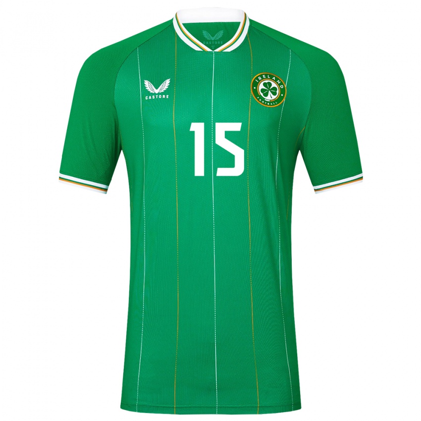 Barn Irland Oisín Gallagher #15 Grønn Hjemmetrøye Drakt Trøye 24-26 Skjorter T-Skjorte