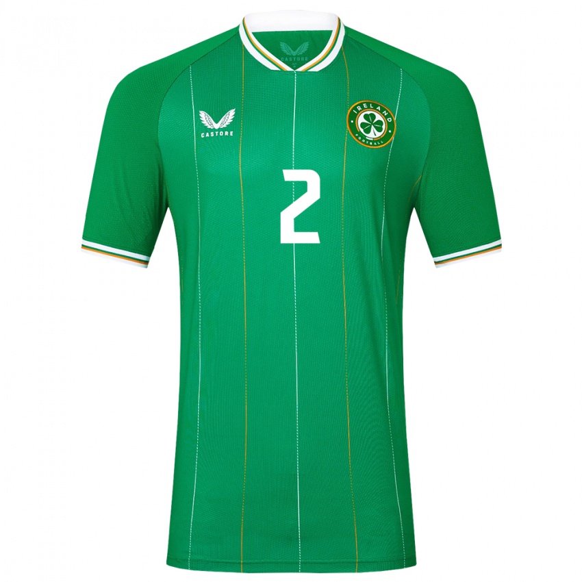 Barn Irland James Abankwah #2 Grønn Hjemmetrøye Drakt Trøye 24-26 Skjorter T-Skjorte