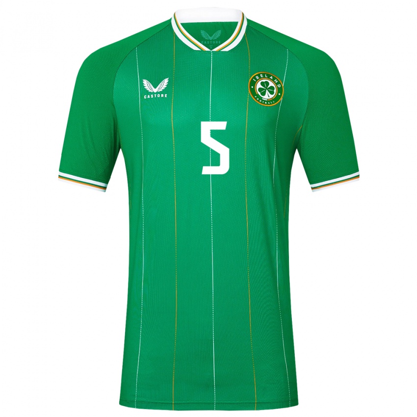 Barn Irland Dara O'shea #5 Grønn Hjemmetrøye Drakt Trøye 24-26 Skjorter T-Skjorte