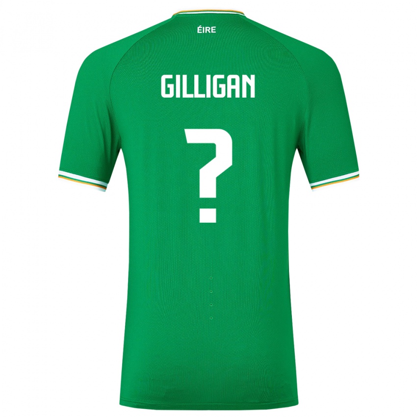 Barn Irland Ciaran Gilligan #0 Grønn Hjemmetrøye Drakt Trøye 24-26 Skjorter T-Skjorte