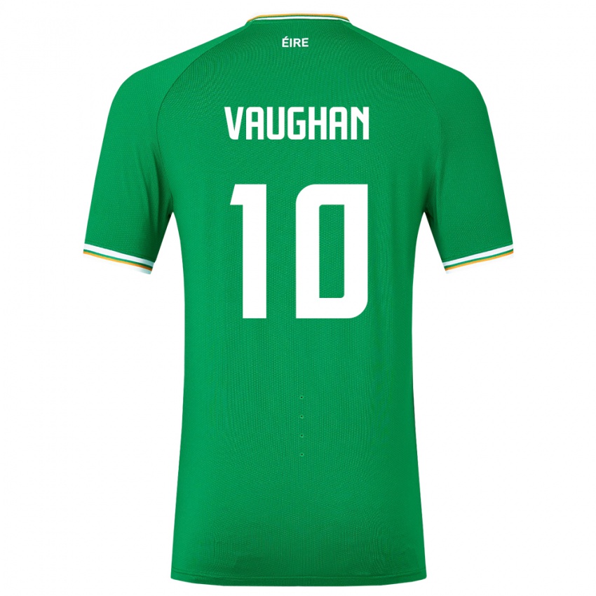 Barn Irland Harry Vaughan #10 Grønn Hjemmetrøye Drakt Trøye 24-26 Skjorter T-Skjorte