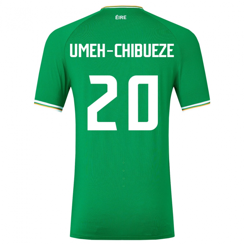Barn Irland Franco Umeh-Chibueze #20 Grønn Hjemmetrøye Drakt Trøye 24-26 Skjorter T-Skjorte