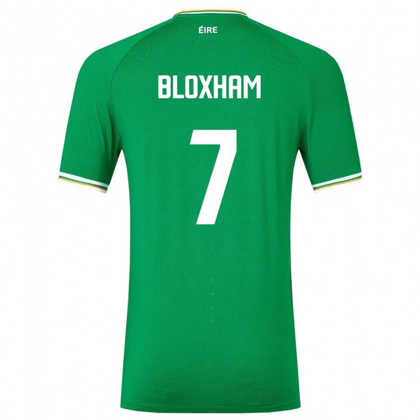 Barn Irland Tom Bloxham #7 Grønn Hjemmetrøye Drakt Trøye 24-26 Skjorter T-Skjorte