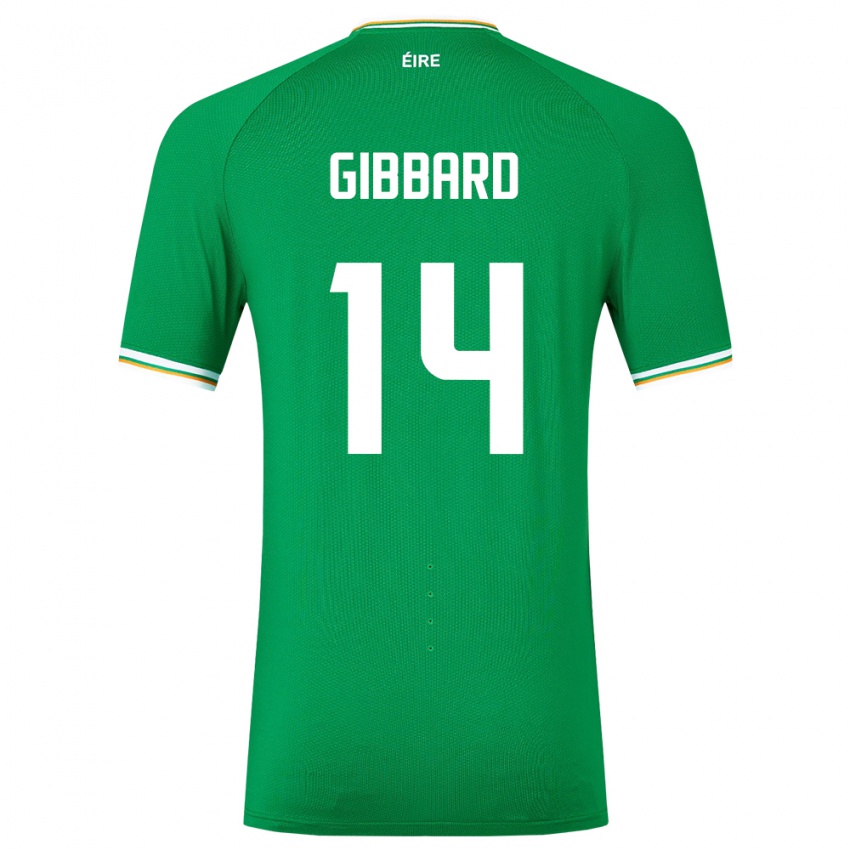 Barn Irland Joseph Gibbard #14 Grønn Hjemmetrøye Drakt Trøye 24-26 Skjorter T-Skjorte