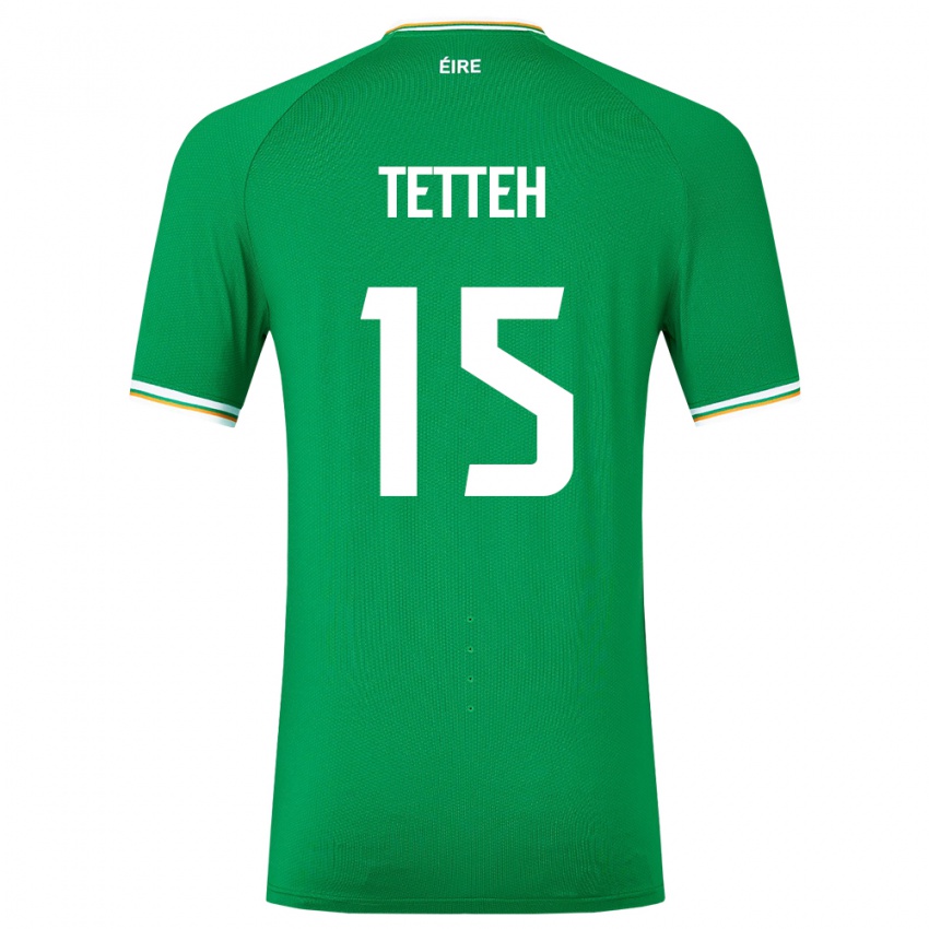 Barn Irland Gideon Tetteh #15 Grønn Hjemmetrøye Drakt Trøye 24-26 Skjorter T-Skjorte
