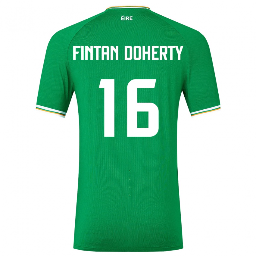 Barn Irland Fintan Doherty #16 Grønn Hjemmetrøye Drakt Trøye 24-26 Skjorter T-Skjorte