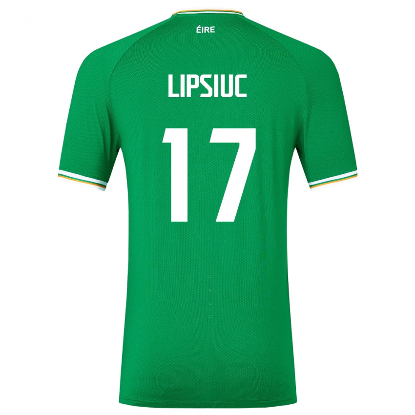 Barn Irland Darius Lipsiuc #17 Grønn Hjemmetrøye Drakt Trøye 24-26 Skjorter T-Skjorte