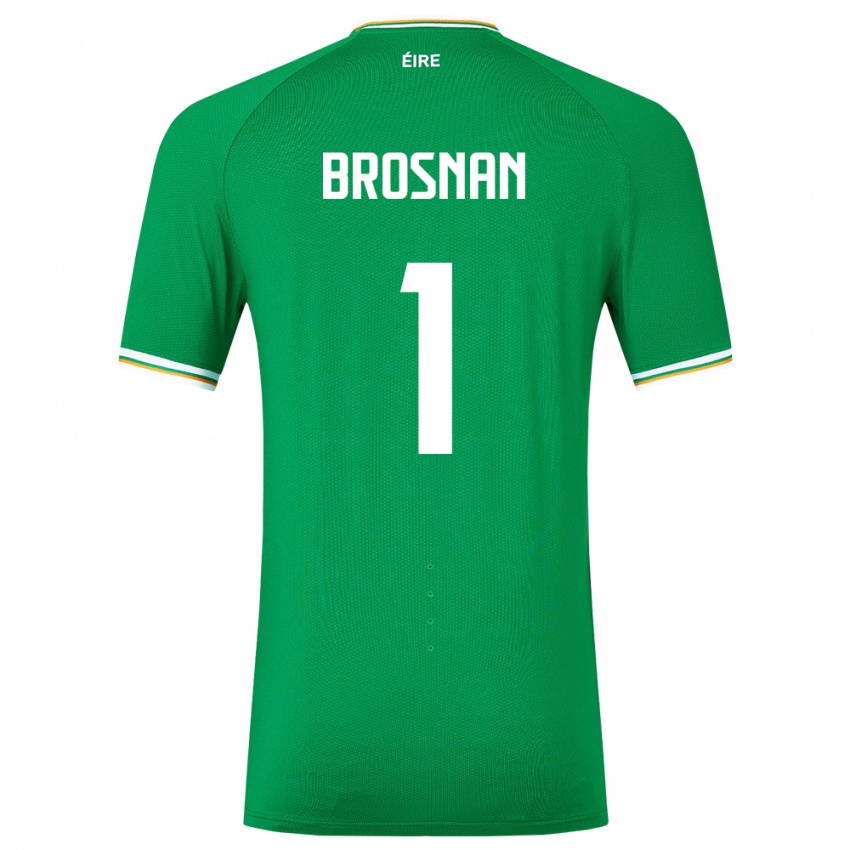 Barn Irland Courtney Brosnan #1 Grønn Hjemmetrøye Drakt Trøye 24-26 Skjorter T-Skjorte