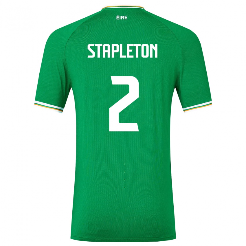 Barn Irland Jessie Stapleton #2 Grønn Hjemmetrøye Drakt Trøye 24-26 Skjorter T-Skjorte