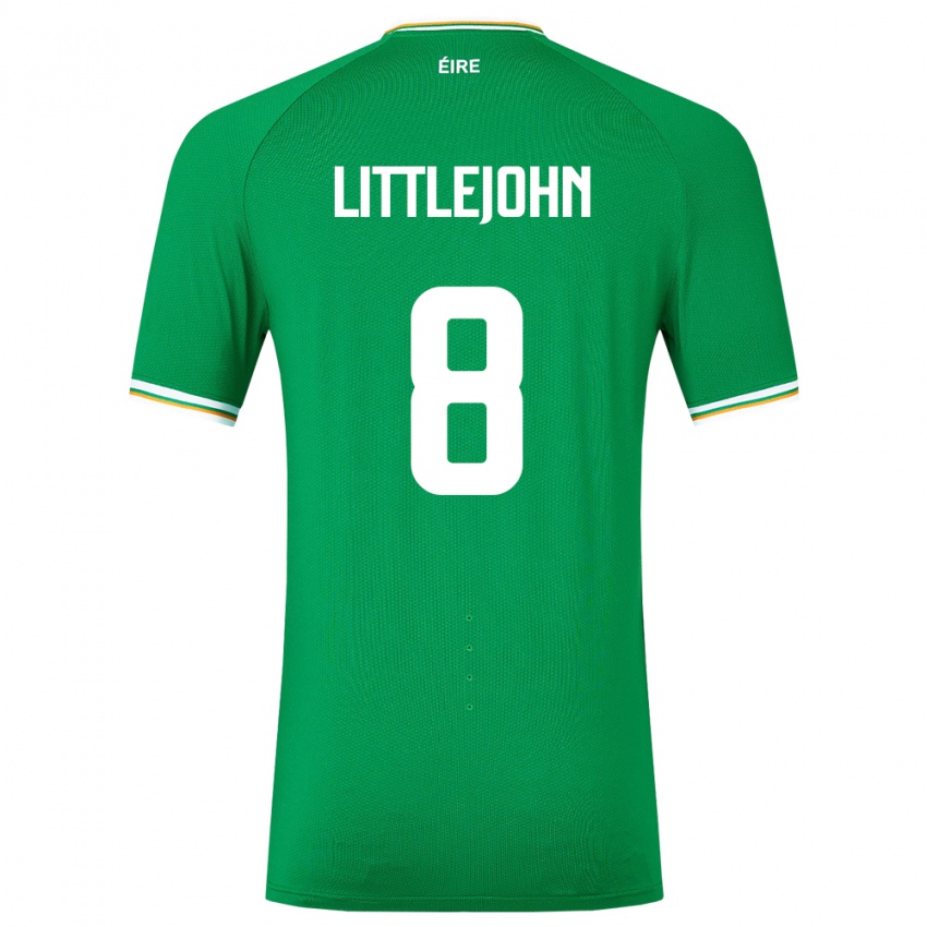 Barn Irland Ruesha Littlejohn #8 Grønn Hjemmetrøye Drakt Trøye 24-26 Skjorter T-Skjorte