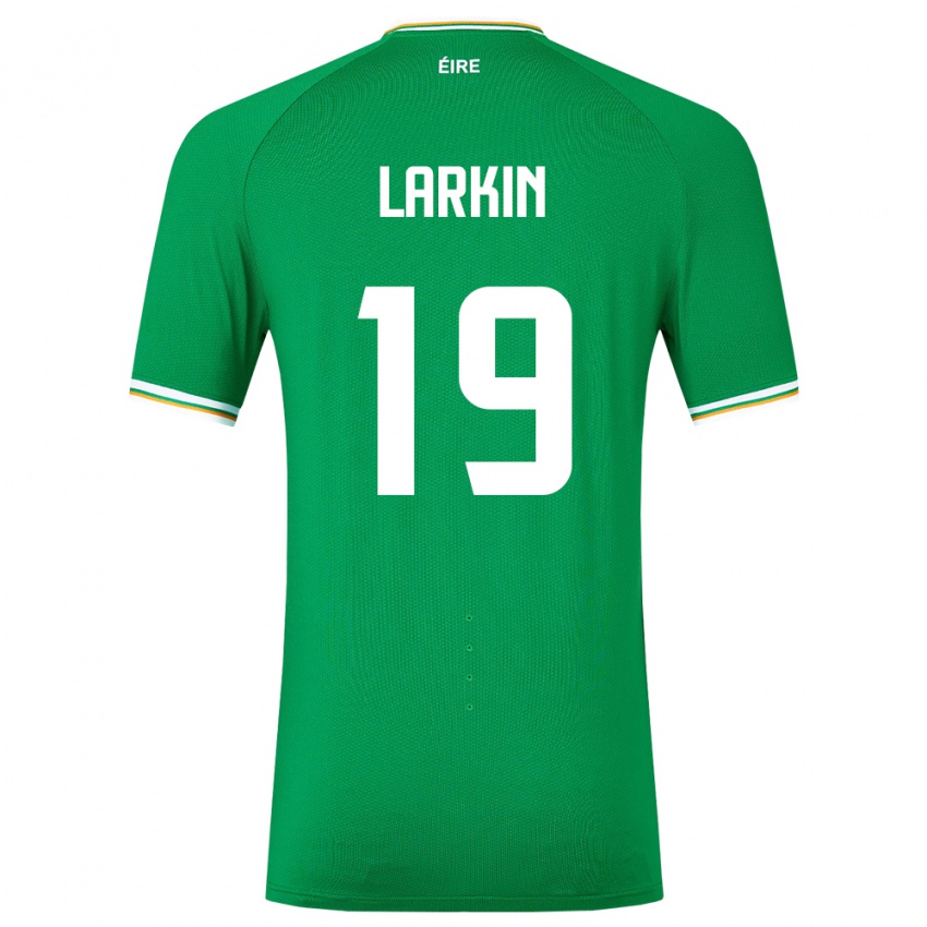 Barn Irland Abbie Larkin #19 Grønn Hjemmetrøye Drakt Trøye 24-26 Skjorter T-Skjorte