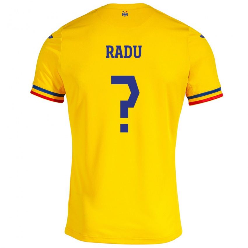 Barn Romania Albert Radu #0 Gul Hjemmetrøye Drakt Trøye 24-26 Skjorter T-Skjorte