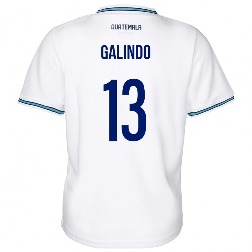 Barn Guatemala Alejandro Galindo #13 Hvit Hjemmetrøye Drakt Trøye 24-26 Skjorter T-Skjorte