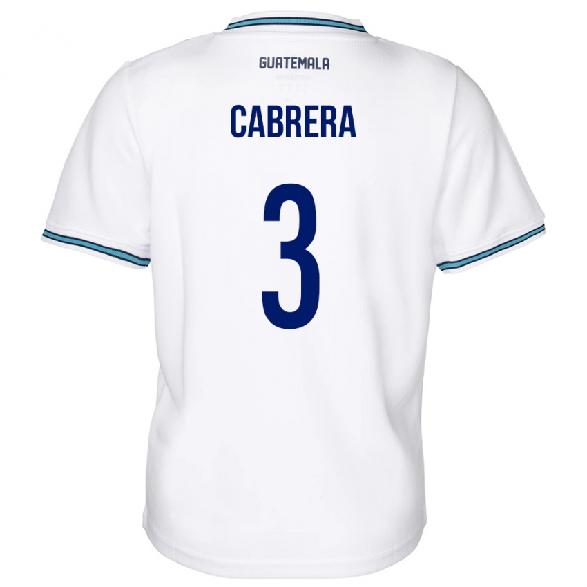 Barn Guatemala Gabriel Cabrera #3 Hvit Hjemmetrøye Drakt Trøye 24-26 Skjorter T-Skjorte