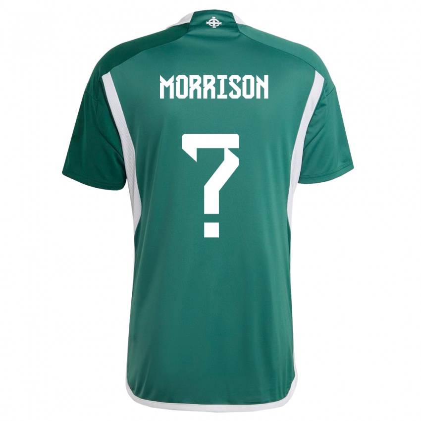 Barn Nord-Irland Kieran Morrison #0 Grønn Hjemmetrøye Drakt Trøye 24-26 Skjorter T-Skjorte