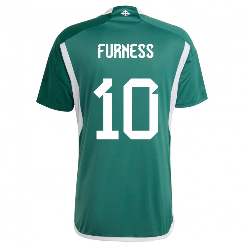 Barn Nord-Irland Rachel Furness #10 Grønn Hjemmetrøye Drakt Trøye 24-26 Skjorter T-Skjorte