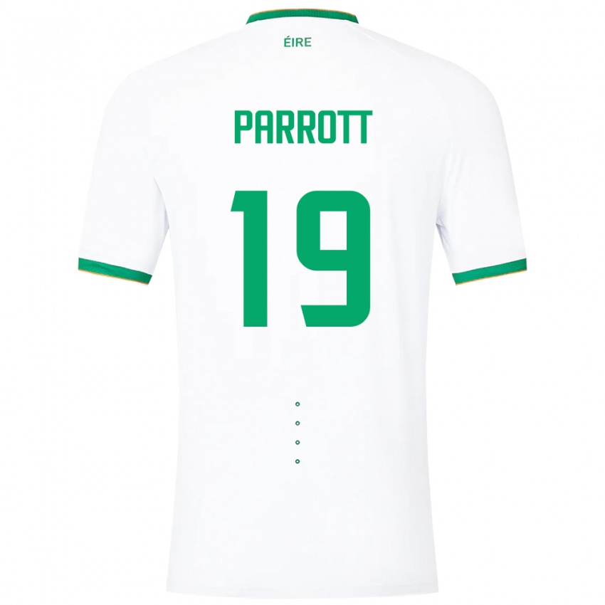 Barn Irland Troy Parrott #19 Hvit Bortetrøye Drakt Trøye 24-26 Skjorter T-Skjorte