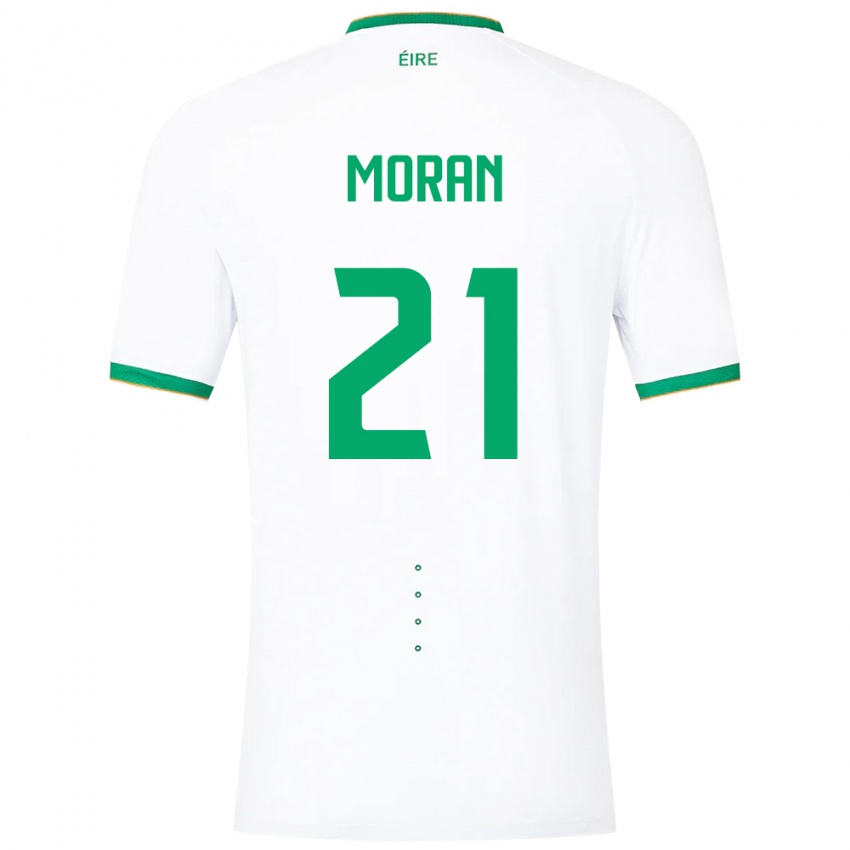 Barn Irland Andy Moran #21 Hvit Bortetrøye Drakt Trøye 24-26 Skjorter T-Skjorte