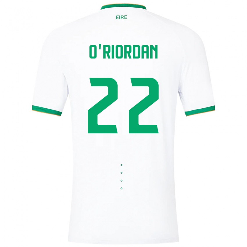 Barn Irland Connor O'riordan #22 Hvit Bortetrøye Drakt Trøye 24-26 Skjorter T-Skjorte