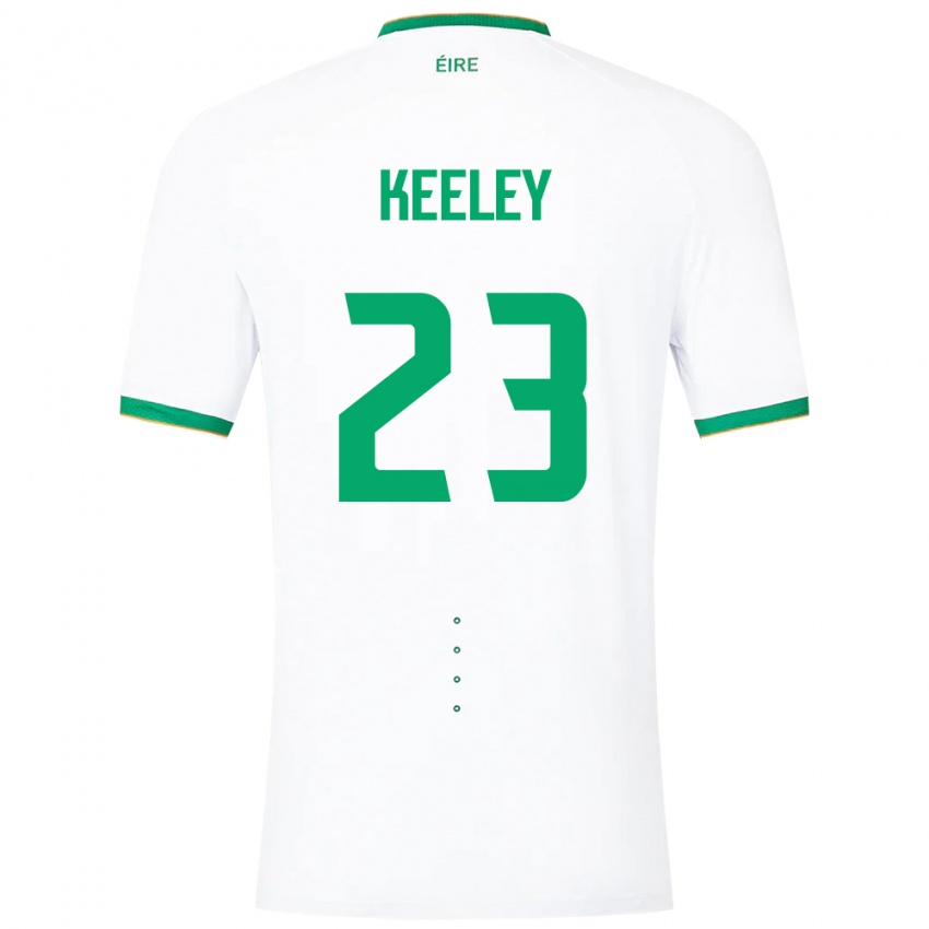 Barn Irland Josh Keeley #23 Hvit Bortetrøye Drakt Trøye 24-26 Skjorter T-Skjorte