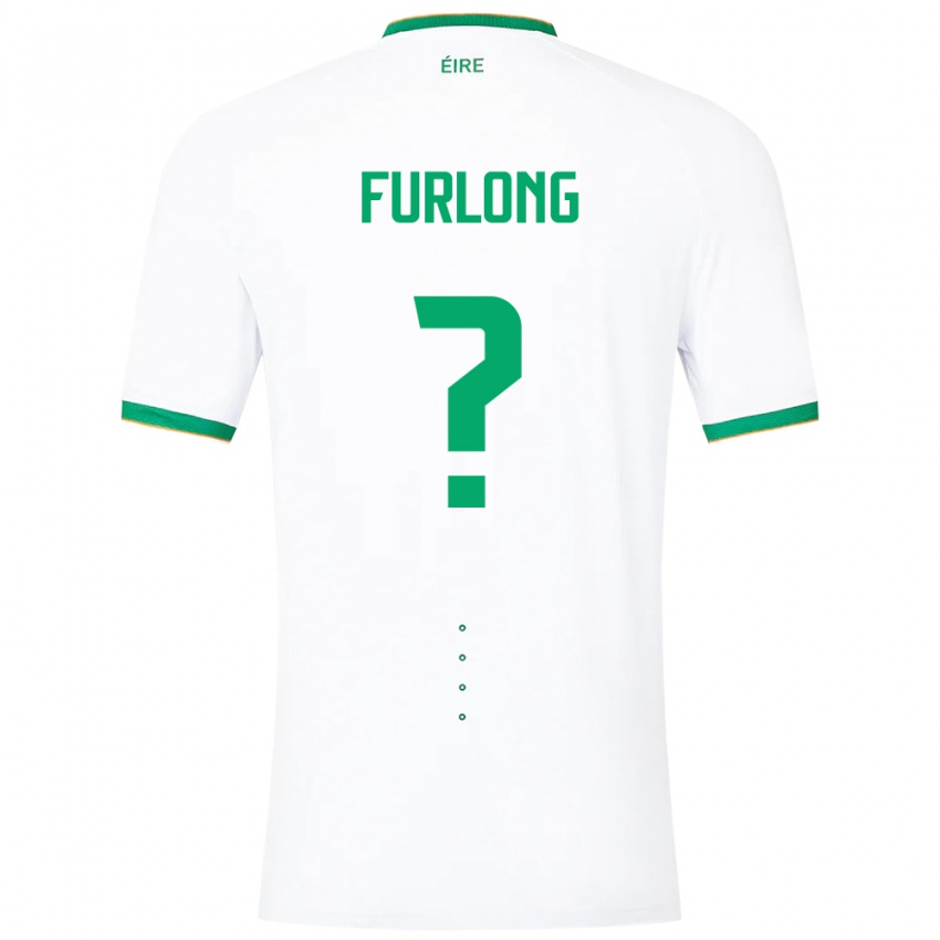 Barn Irland James Furlong #0 Hvit Bortetrøye Drakt Trøye 24-26 Skjorter T-Skjorte