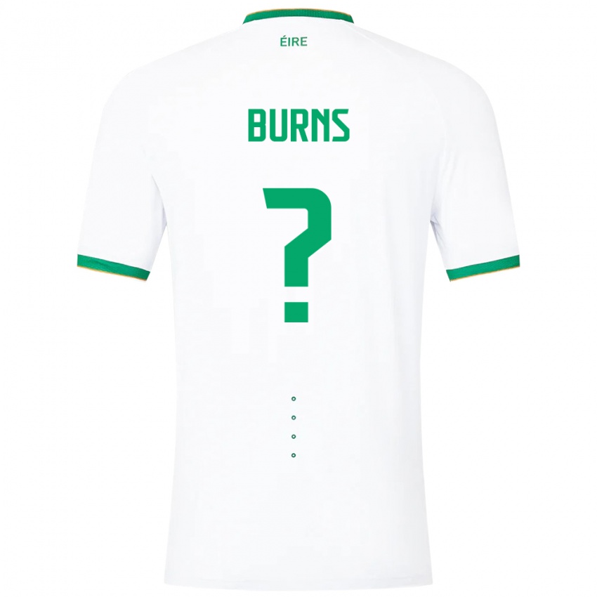 Barn Irland Darragh Burns #0 Hvit Bortetrøye Drakt Trøye 24-26 Skjorter T-Skjorte