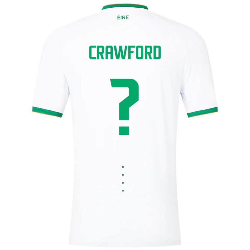 Barn Irland James Crawford #0 Hvit Bortetrøye Drakt Trøye 24-26 Skjorter T-Skjorte