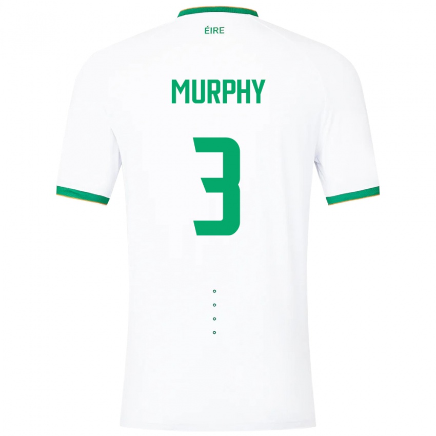 Barn Irland Alex Murphy #3 Hvit Bortetrøye Drakt Trøye 24-26 Skjorter T-Skjorte