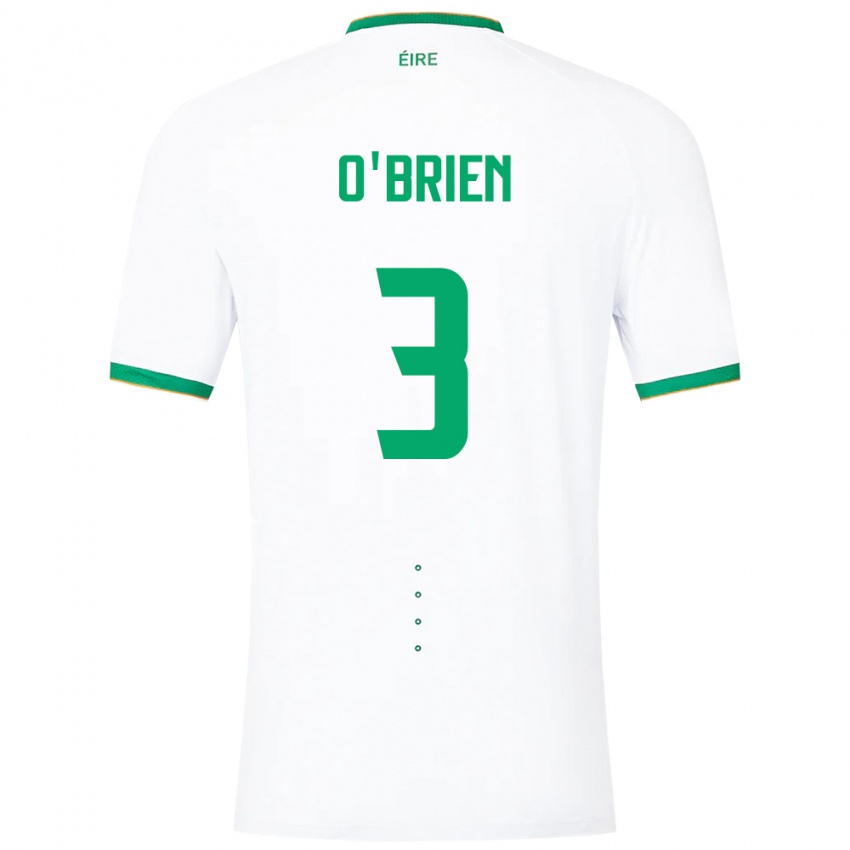 Barn Irland Luke O'brien #3 Hvit Bortetrøye Drakt Trøye 24-26 Skjorter T-Skjorte