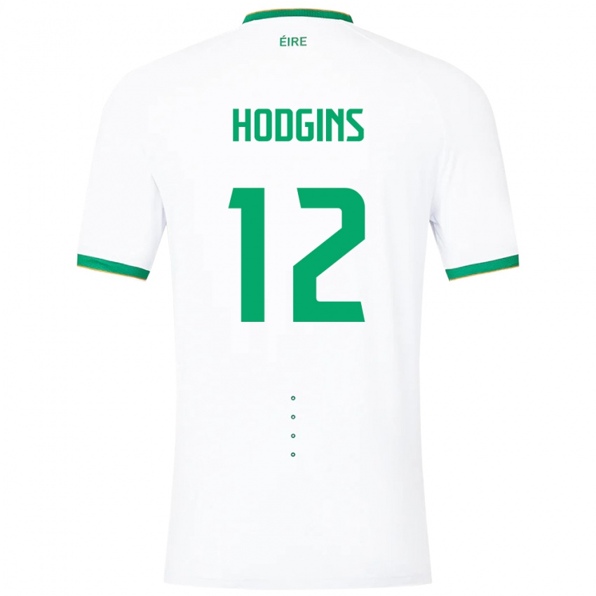 Barn Irland Gavin Hodgins #12 Hvit Bortetrøye Drakt Trøye 24-26 Skjorter T-Skjorte