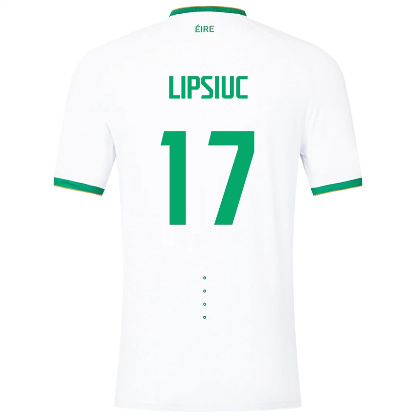Barn Irland Darius Lipsiuc #17 Hvit Bortetrøye Drakt Trøye 24-26 Skjorter T-Skjorte