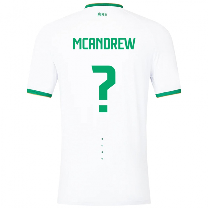 Barn Irland Niall Mcandrew #0 Hvit Bortetrøye Drakt Trøye 24-26 Skjorter T-Skjorte
