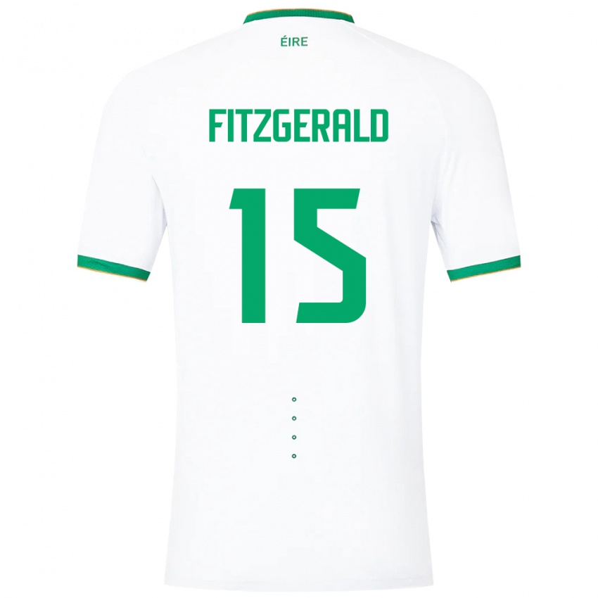 Barn Irland Kyle Fitzgerald #15 Hvit Bortetrøye Drakt Trøye 24-26 Skjorter T-Skjorte