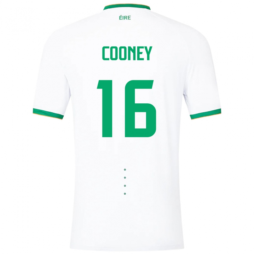 Barn Irland Oisin Cooney #16 Hvit Bortetrøye Drakt Trøye 24-26 Skjorter T-Skjorte