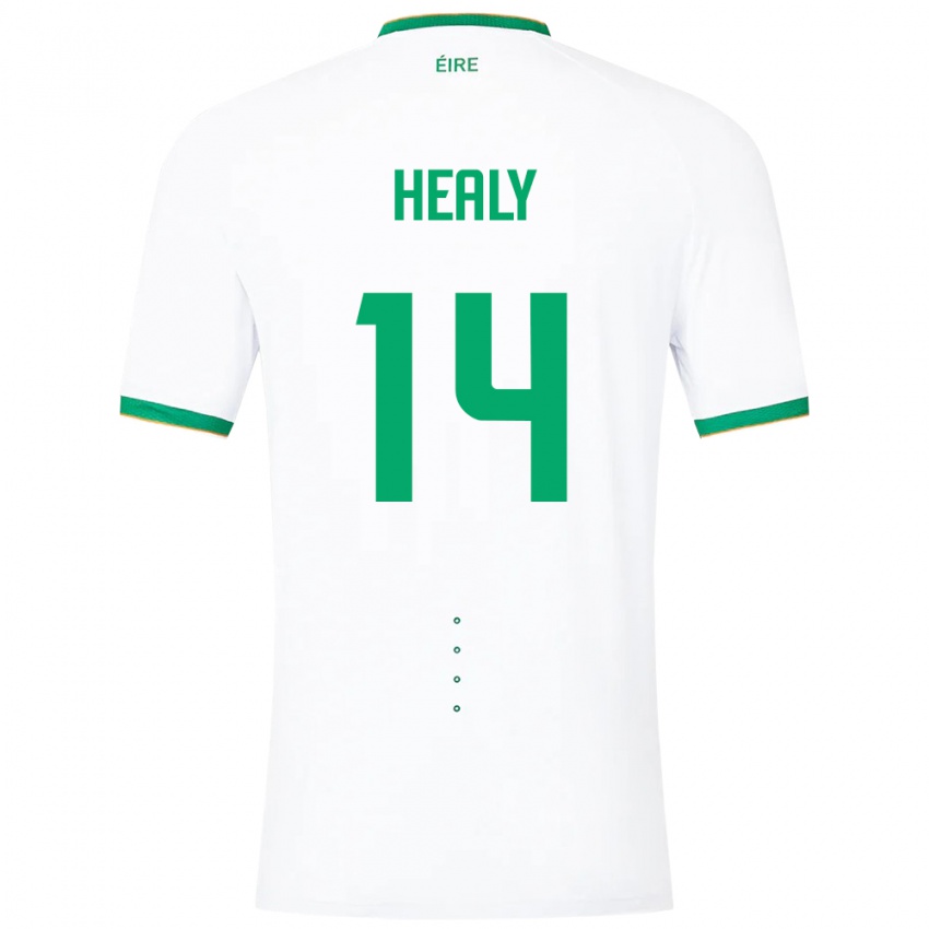 Barn Irland Freya Healy #14 Hvit Bortetrøye Drakt Trøye 24-26 Skjorter T-Skjorte