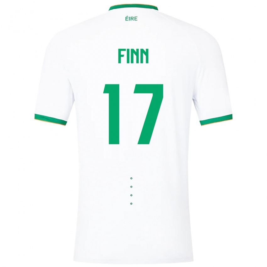 Barn Irland Jamie Finn #17 Hvit Bortetrøye Drakt Trøye 24-26 Skjorter T-Skjorte